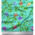 thumbnail image 1 of Soimoi Polyester Crepe Fabric Leaves & Bell Floral Fabric Prints by Yard 42 Inch Wide, 1 of 3