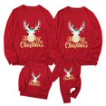 thumbnail image 1 of Noël Imprimé Femmes Manches Longues T-Shirt Tops et Pantalons Cosplay Pyjama Maison de Vacances Correspondant Ensemble de Pyjama, 1 of 3