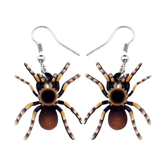 Don't Ask Boucles d'Oreilles Pendantes Tarantula Marron pour Femmes