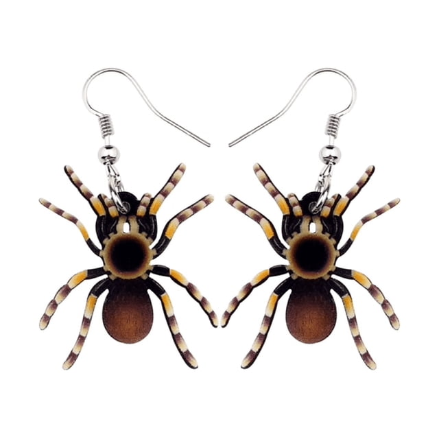 Don't Ask Boucles d'Oreilles Pendantes Tarantula Marron pour Femmes