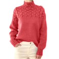 thumbnail image 1 of Besolor Chandails à Col Roulé pour Femmes Manches Longues Décontractées Tricot Torsadé Pull Ample Automne Hiver, 1 of 6