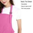 thumbnail image 4 of (Price/each)Opromo Unisex Cotton Canvas Adjustable Chef Kitchen Aprons with 2 Pockets-Hot Pink-L, 4 of 6