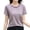 Purple, variant on Lixiuxyad Woman Tee Women's Striped Retro Top Korean Style Full Loose Round Neck Short Sleeve Design Sense Color Contrast T Shirt