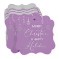 thumbnail image 3 of Inkdotpot Real Silver Foil Merry Christmas & Happy Text Tags Favor Bracket Shape Hang Pack Of 50 Paper Tags, 3 of 7