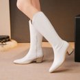 thumbnail image 4 of Bottes Cavalières pour Femmes d'Automne et d'Hiver, à Talons Hauts Épais, Commerce Extérieur, 4 of 9