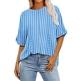 thumbnail image 1 of Chemises à Manches Courtes pour Femmes, Blouse Ample Imprimée Décontractée, 95 % Polyester, 5 % Spandex, pour Gym, Quotidien & Été, 1 of 5