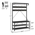 thumbnail image 2 of Aoile 4-in-1 Hall Tree, Entryway Bench with Coat Rack Freestanding, Shoe Bench with 8 Hooks & 3-Tier Storage Shelf, Black, 2 of 8