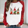thumbnail image 2 of RKSTN Sweat-Shirt de Noël pour Femmes Patchwork Col Rond Imprimé Père Noël Manches Longues Confortable Blouse Régulière, 2 of 5