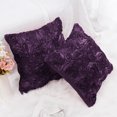 thumbnail image 2 of REGALWOVEN Decorative Throw Pillow Covers 3D Satin Rose Flower Shells Cushion Covers, 2Pcs, 16"x16" Purple, 2 of 9