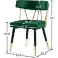 thumbnail image 5 of Meridian Furniture Chaise de Salle à Manger en Velours Vert Rheingold (Ensemble de 2), 5 of 5