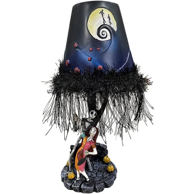 Halloween Table Lampe Bureau Décoration Allument LED Lune Lampe de Table Figure Pompon Résine Modèle Jouet