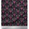 thumbnail image 1 of Soimoi Georgette Viscose Fabric Moroccan Damask Decor Fabric Printed Yard 42 Inch Wide, 1 of 3