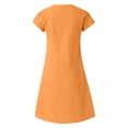 thumbnail image 5 of Cameland Robe d'Été Ample pour Femme à Col en V, Unie, à Manches Courtes, en Coton et Lin, 5 of 5