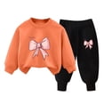 thumbnail image 2 of Pisexur Ensemble 2 Pcs pour Bébé Filles Garçons Automne Hiver Mode Décontractée Polaire Manches Longues Col Rond Chandails en Molleton et Pantalons Vêtements de Détente Imprimé Mignon Ensemble de Survêtement pour Enfants 3-8 Ans, 2 of 4