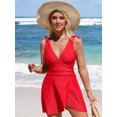 thumbnail image 1 of Charmo Monokini une Pièce à Col en V pour Femmes, Robe de Bain Fendue sur le Côté, 1 of 6