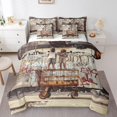 thumbnail image 1 of YST Ensemble de Douillette 7 Pcs pour Lit Simple avec Draps, Ensemble de Literie Noir pour Garçons pour Enfants Culture Graffiti de Rue, Lit en Sac en Polyester, 1 of 5