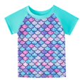 thumbnail image 4 of Girls Rash Guard 2-Piece Swimwear Fish Scale Pattern Swimwear Upf 50+ Uv for 4-12Y, 4 of 6