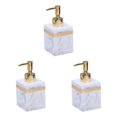thumbnail image 4 of Ruiboury Distributeur de Savon en Résine Réutilisable pour Table Cuisine Douche Shampoing Salle de Bain Blanc 250 ml Ensemble de 3, 4 of 6