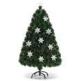 thumbnail image 1 of Patiojoy 5' Pre-Lit Fiber Optic Artificial Christmas Tree w/ LED Lights and Snowflakes, 1 of 10