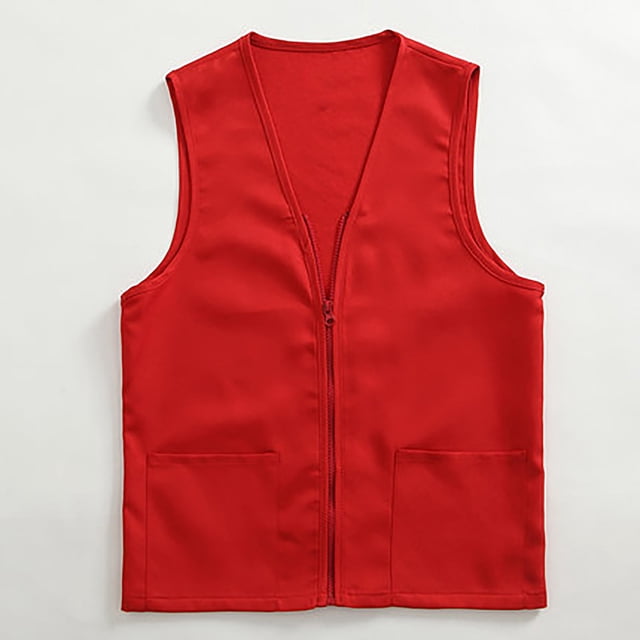 IMENGL Gilet d'Activité pour Postulant Adulte Tenue de Travail de Supermarché Multi-Poches, Rouge 3TG, Taille M-3TG