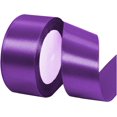 thumbnail image 1 of ORUYROP 1-1/2 Inch Wide Double Face Satin Ribbon-25 Yards，Gift Bag Decoration Wedding Chair Back Handmade Bow (Charming Purple), 1 of 7