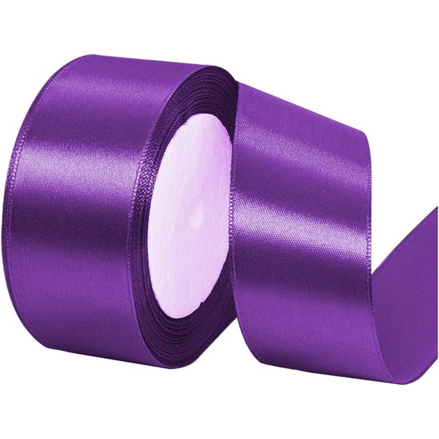 ORUYROP 1-1/2 Inch Wide Double Face Satin Ribbon-25 Yards,Gift Bag Decoration Wedding Chair Back Handmade Bow (Charming Purple)