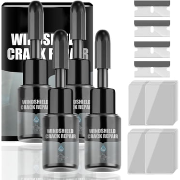 Crackfix Pro Kit, Crack Fix Pro Kit, Windshield Glass Crack Repair Fluid, Windshield Repair Kit for Big Broken and Crack Star Chip (4PCS)