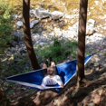 thumbnail image 2 of Vivere Nylon Double Parachute Camping Hammock - Navy/White, 2 of 2