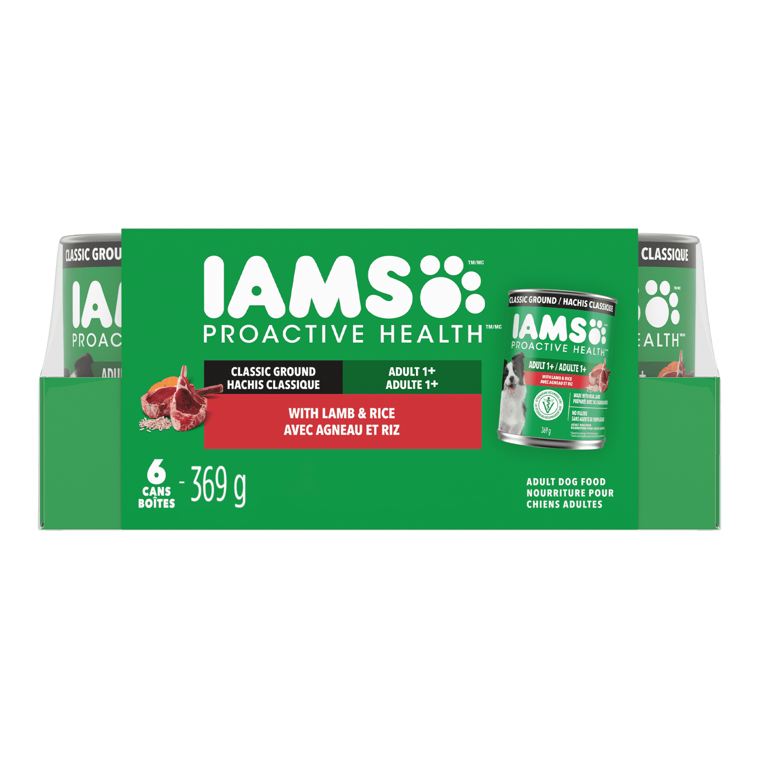 IAMS Proactive Health Agneau & Riz Ensemble Multiple Adulte Nourriture Humide pour Chiens 500g