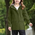 thumbnail image 4 of Imperméable pour Enfants Filles Léger à Fermeture Éclair Complète, Veste de Pluie à Boutons, Coupe-Vent Imperméable Style Preppy pour la Randonnée, 4 of 8