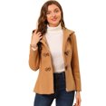 thumbnail image 1 of INSPIRE CHIC Manteau Duffle à Bascule pour Femme, Fermeture Éclair devant, Uni, Court, Caban à Capuche, 1 of 6