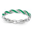 thumbnail image 1 of Bague Émail Verte en Argent Sterling Stackable Expressions Taille 6, 1 of 3