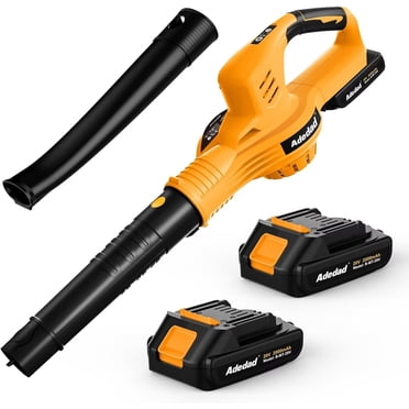 Souffleur de Feuilles Sans Fil 20 V, Souffleur Portatif 150 Mi/h avec 2 Batteries et Chargeur, Petits Souffleuses Électriques à Vitesse Variable pour le Nettoyage de la Cour, de la Pelouse, du Jardin, du Patio et de l'Entrée