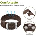 thumbnail image 3 of Bracelet en Nylon Perlon Unisexe avec Boucle en Acier Inoxydable Argenté, Marron, 20mm, 3 of 6