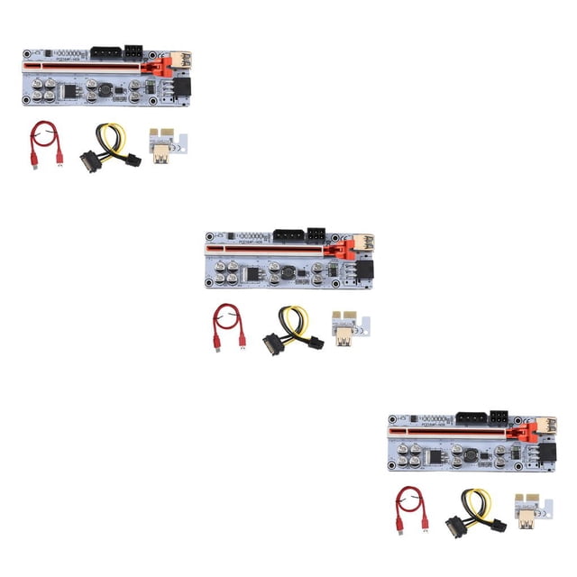 Shengyu PCI-E 1x to 16x Adapter with LED Indicators High Speed PCI- Extender Red 3Set