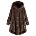 thumbnail image 1 of Winter Coat Sweatshirt for Women Plush Solid Button Long Sleeve, 1 of 8