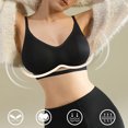 thumbnail image 4 of Virmaxy Womens Wireless Bra Solid Color Soft and Comfortable Gathered Large Bra Solid Color Soft and Comfortable Without Steel Rings Gathering To A Large Bra Black-1 L, 4 of 4