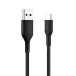 Belkin BoostCharge Braided USB A to USB C Cable (1M/3.3ft. 15W) - Soft, Flexible Fast Charging Cable, Type C Charger Cord for iPhone 16 & 15 Series, Galaxy S25, Pixel 9, iPad Pro, & More Black USB 2.0