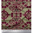 thumbnail image 1 of Soimoi Modal Satin Fabric Moroccan Damask Print Fabric by The Yard 42 Inch Wide, 1 of 3