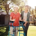 thumbnail image 4 of Costway Folding Wheel Walking Frame Adjustable Alloy Walker W/Armrest Support, 4 of 10