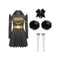 thumbnail image 3 of iiniim Uniforme Sportif de Cheerleading Classique de Lycée pour Femmes Cheerio Robe Fantaisie Noire B m, 3 of 7