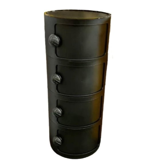 Alysa Round Storage in Black 4 tiers