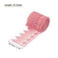 thumbnail image 2 of Uxcell 3.14 inch Wide 10 Yard Lace Ribbon Floral Pattern Dark Pink Embroidered Lace Trim for Sewing Making, Gift Wrapping, 2 of 5