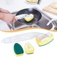 thumbnail image 2 of Dishwasher Sponge With Liquid Dispenser Long Handle Detachable Brush Sponge, 2 of 8