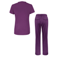 thumbnail image 3 of Adar Scrub Set for Women - Curved V-Neck Scrub Top & Tapered Drawstring Scrub Pants - 4402 - Eggplant - M, 3 of 8
