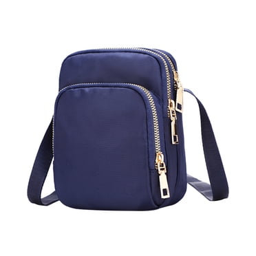 Crossbody Bags for Women Crossbody Purse Shoulder Bag Cross Body Bag Women Nylon, Ladies Purse Mini 3 Layer Zipper Shoulder Wallet Bag Cross Body Bag Purses for Women Small