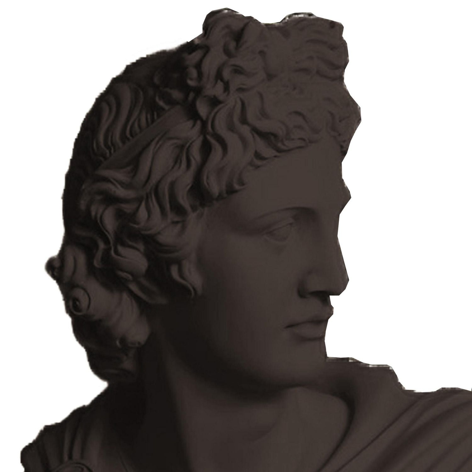 Apollo Greek Ancient Sculpture Black home decor 120-140 CE Canadian Furniture.