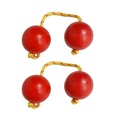 lionlar 2 Pair African Shaker Rattle Maracas Percussion Instrument Music Egg Shaker Red