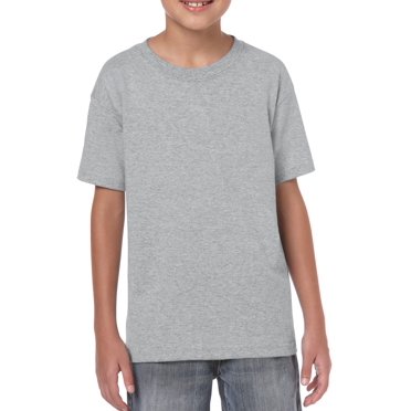 Gildan T-Shirt en Coton Épais pour Jeunes, TP, Gris Sport