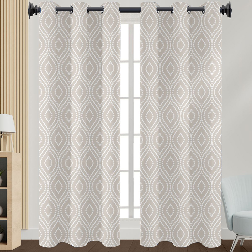 Innerwin Curtain Floral Window Drape Blackout Eyelet Top Panel Grommet Modern Home Decor Light Filtering Style 4 W:43"xH:85"